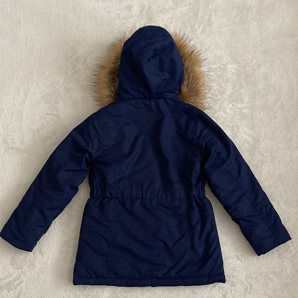 (NWT) Justice Big Girl’s Navy Hooded Parka Jacket, Size: (6/7) - Picture 7 of 16